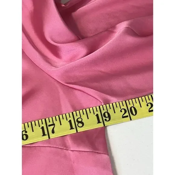 Talbots Women’s Pink V-Neck Long Sleeve Gold Button Down Satin blouse Size S NWT - Picture 12 of 12